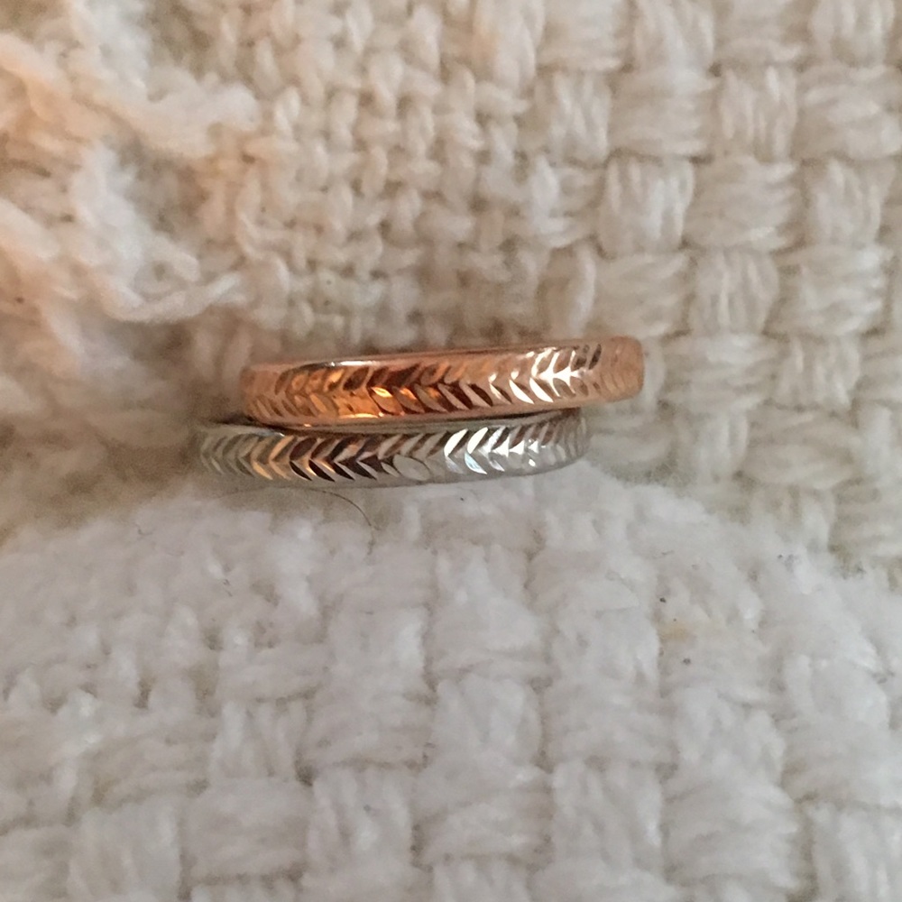 Genuine 14k Rose and White Gold Rings Size 5